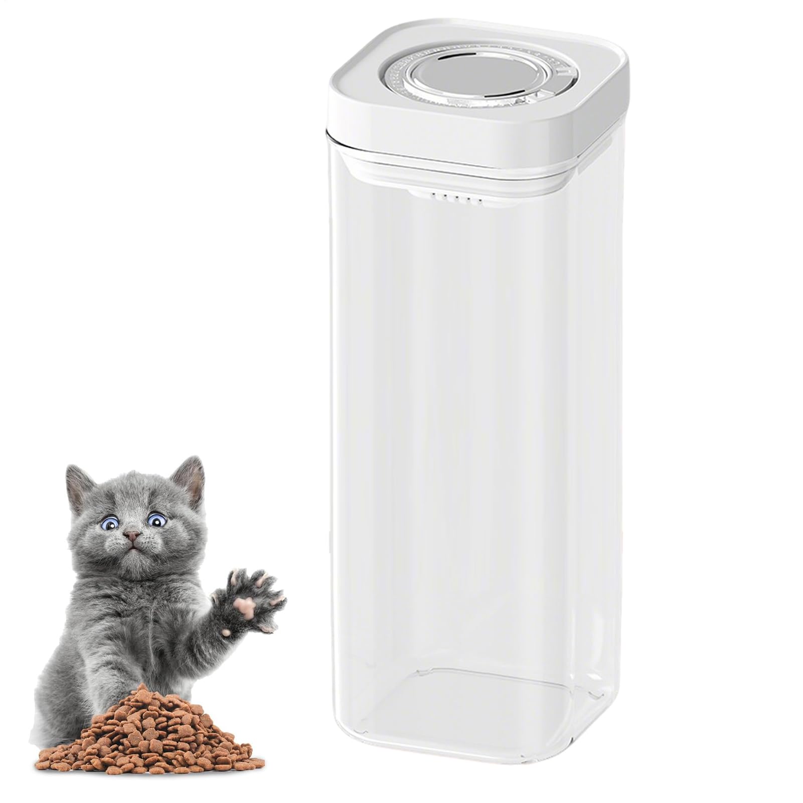 Récipient pour nourriture pour chat sous vide qui élimine les odeurs de croquettes