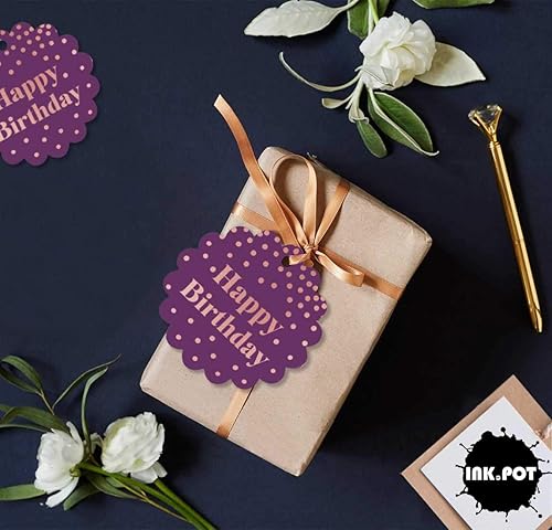 Miniatura 12 de Etiquetas colgantes para botellas de feliz cumpleaños, paquete de 100 unidades Blanco,Aqua Blue,Negro,Azul,Azul turquesa oscuro,Rosa