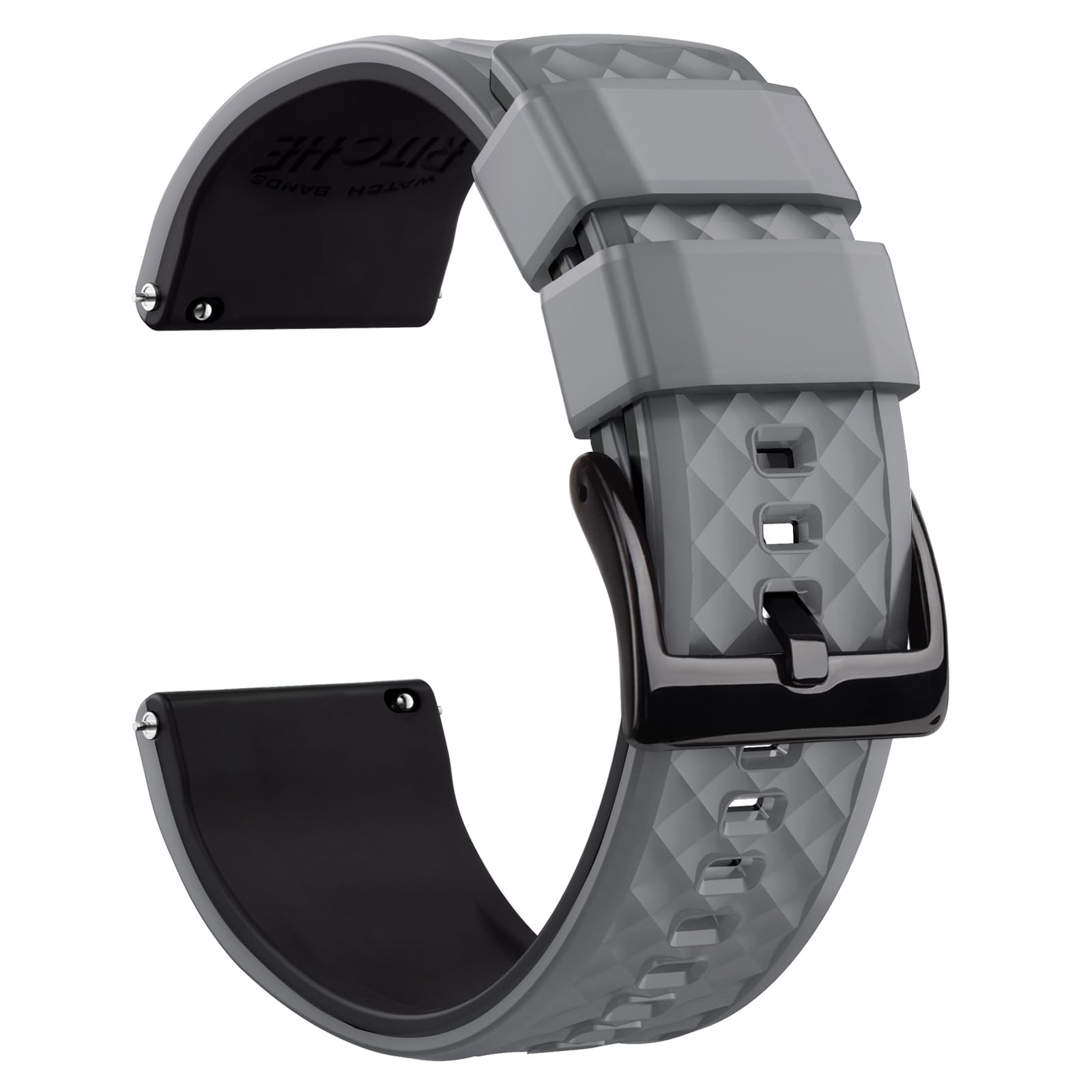 Ritche Christmas Gift Silicone Watch Bands 18mm 20mm 22mm 24mm Quick Release Rubber Watch Bands for Men, White Elephant Gifts, Stocking Stuffers For Men