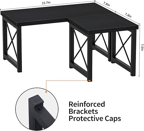 Miniatura 3 de Honiter Estante de escritorio, estante organizador de escritorio, estantería pequeña independiente, organizador de escritorio apilable independiente
