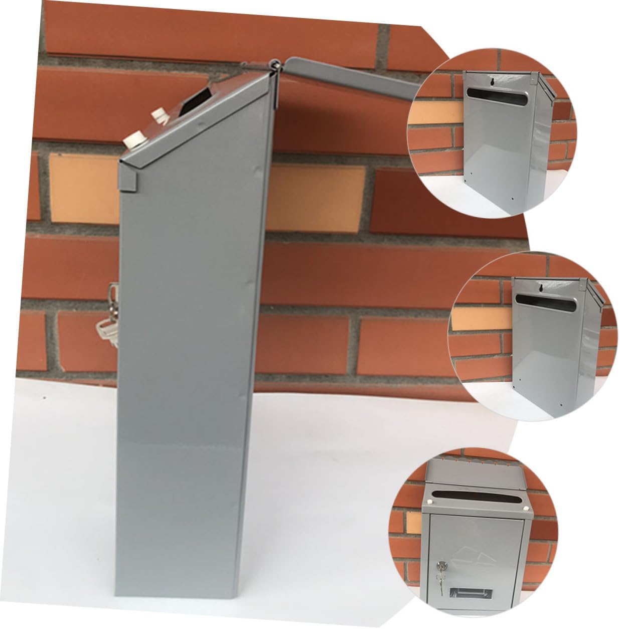 COHEALI Wall-Mount Retro Letter Box Lock Mailbox for Villas and Gardens Vintage Tinplate Mailbox Space-Saving Design for Outdoor Use