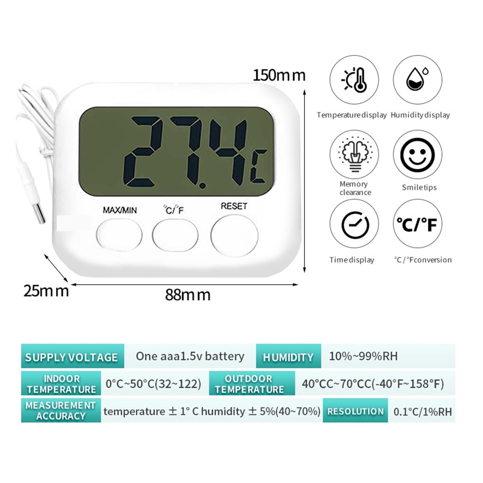Stacja stojąca LCD Mini lodówka do akwarium Cyfrowy termometr z czujnikiem sondy Basen