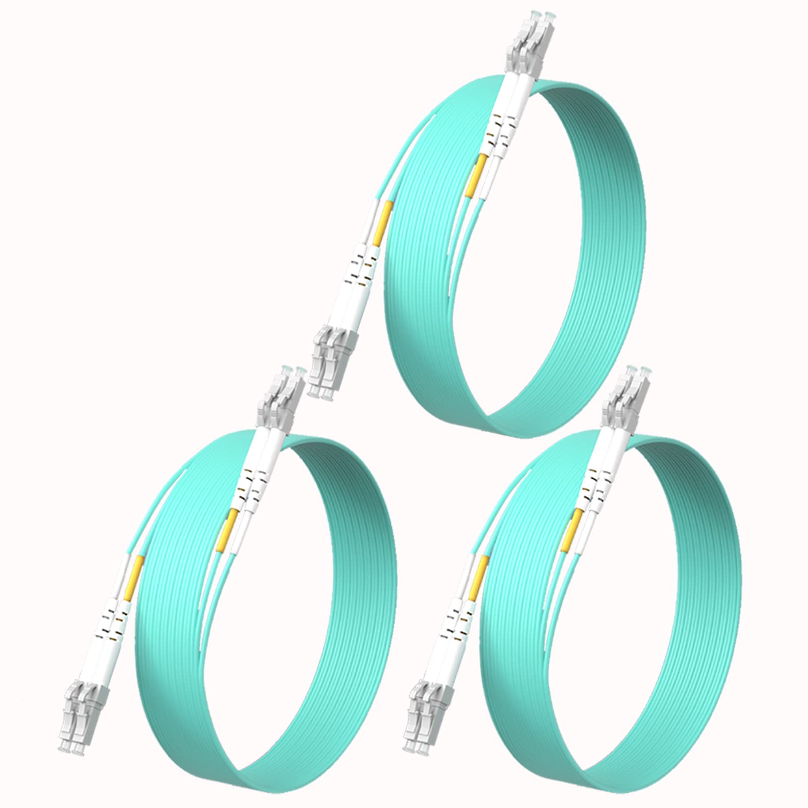 BYDEAS 3Pack-Fiber Patch Cable,Fiber Optic Cables with LC to LC Multimode OM3 Duplex (10M-3pack)