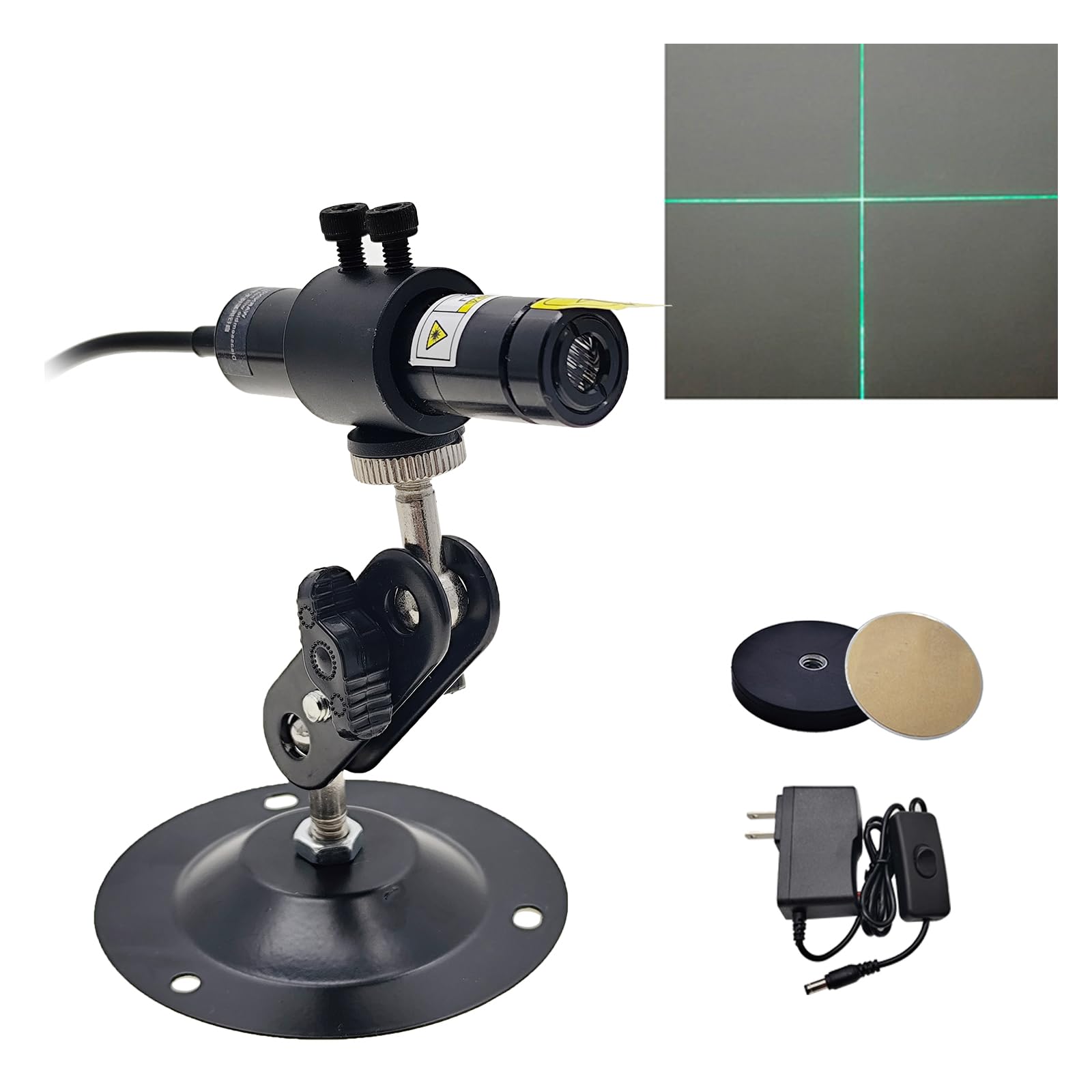Green Light Cross Module Projector Focusable Locator Generator Placement Position Guide for Heat Press Screen Printing Cloth Fabric Wood Stone