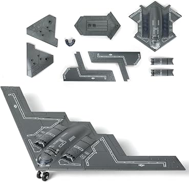 1/200 Scale B-2 Spirit Military Aircraft Toy Quick Build Model USAF Stealth Strategic Heavy Bomber Plastic Building Airplane Model Kit Gift for Adults and Kids 20 Pieces