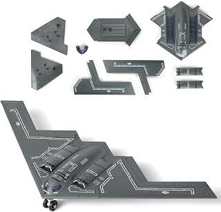 1/200 Scale B-2 Spirit Military Aircraft Toy Quick Build Model USAF Stealth Strategic Heavy Bomber Plastic Building Airplane Model Kit Gift for Adults and Kids (20 Pieces)