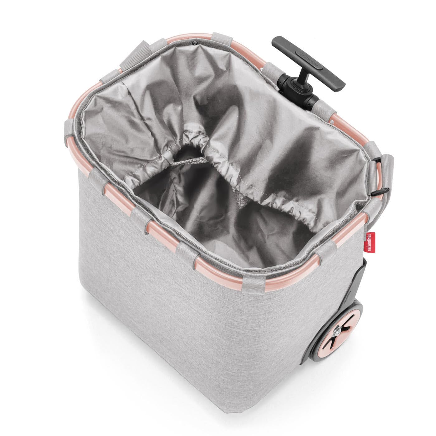 reisenthel carrycruiser Tragbarer Einkaufstrolley mit stabilem Aluminiumrahmen, Schultergurt und herausnehmbarer Netz-Innentasche Aus wasserabweisendem Material, Couleur:Sky Rose
