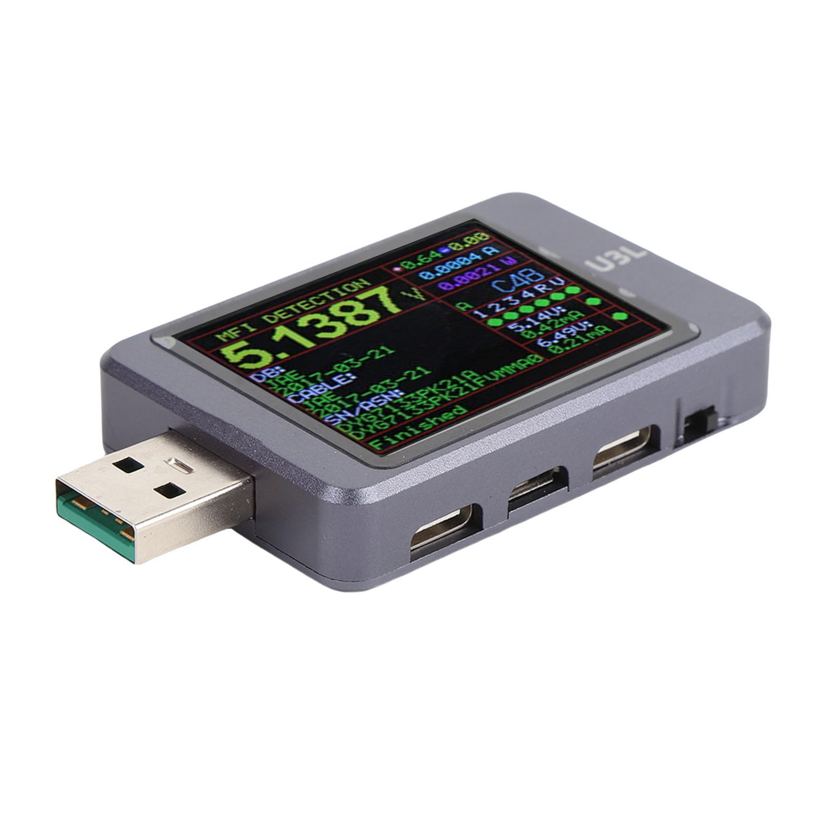 Eujgoov Probador USB de Aleación de Aluminio, Multímetro de Potencia con