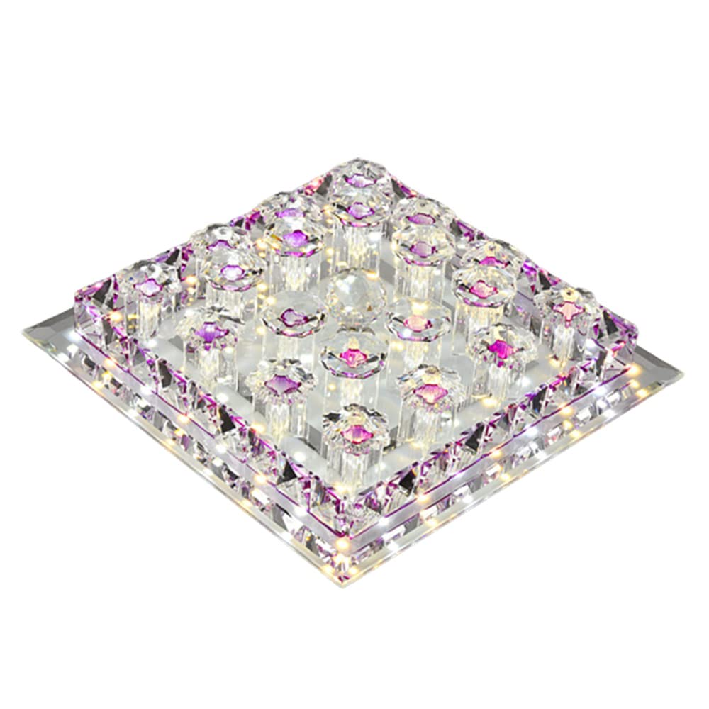 Faretto a LED Quadrato da 12W con Cristalli, plafoniera a LED con deflettore, Illuminazione Moderna a Incasso per corridoio, Veranda, Illuminazione Interna - B-3000K, A,A-6000K