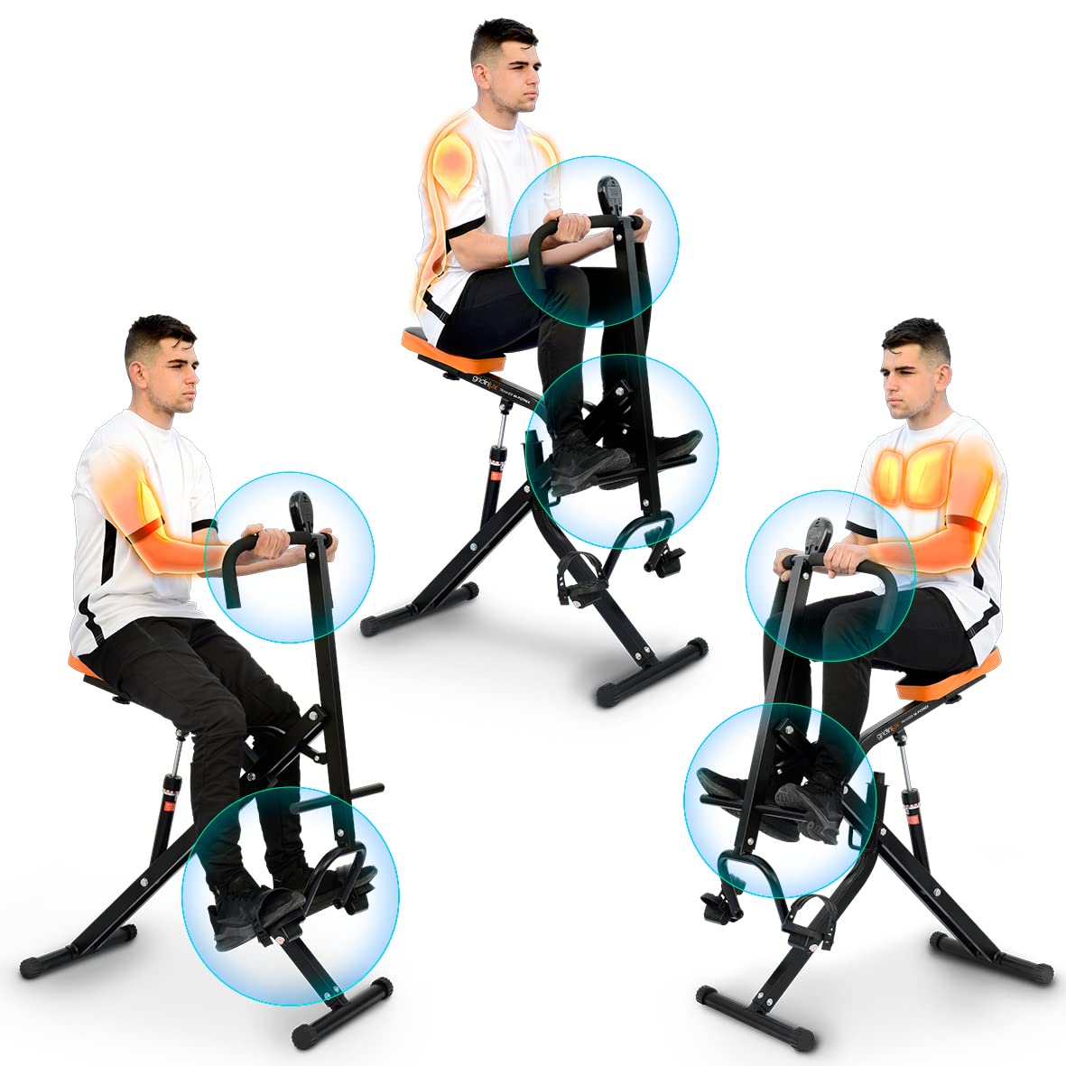 GRIDINLUX | Máquina Ejercicios Multifunción | Trainer M-Potrex | Musculación, Tonificación, Cardio | Registro Actividad | 12 Niveles Intensidad | Pantalla LCD | Plegable