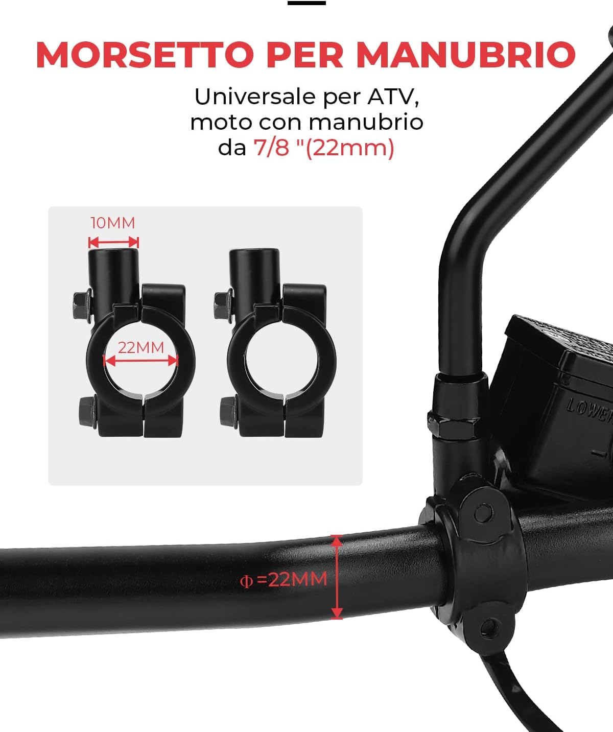 KEMIMOTO Specchietto Retrovisore Moto Universali Omologati 8mm 10mm Filettato per MT 07 MT 09 SV650 GSX-S1000