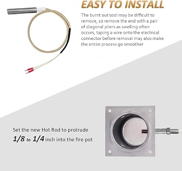 Replacement Igniter for 110V Green Mountain Daniel Boone and Jim Bowie Pellet Grill