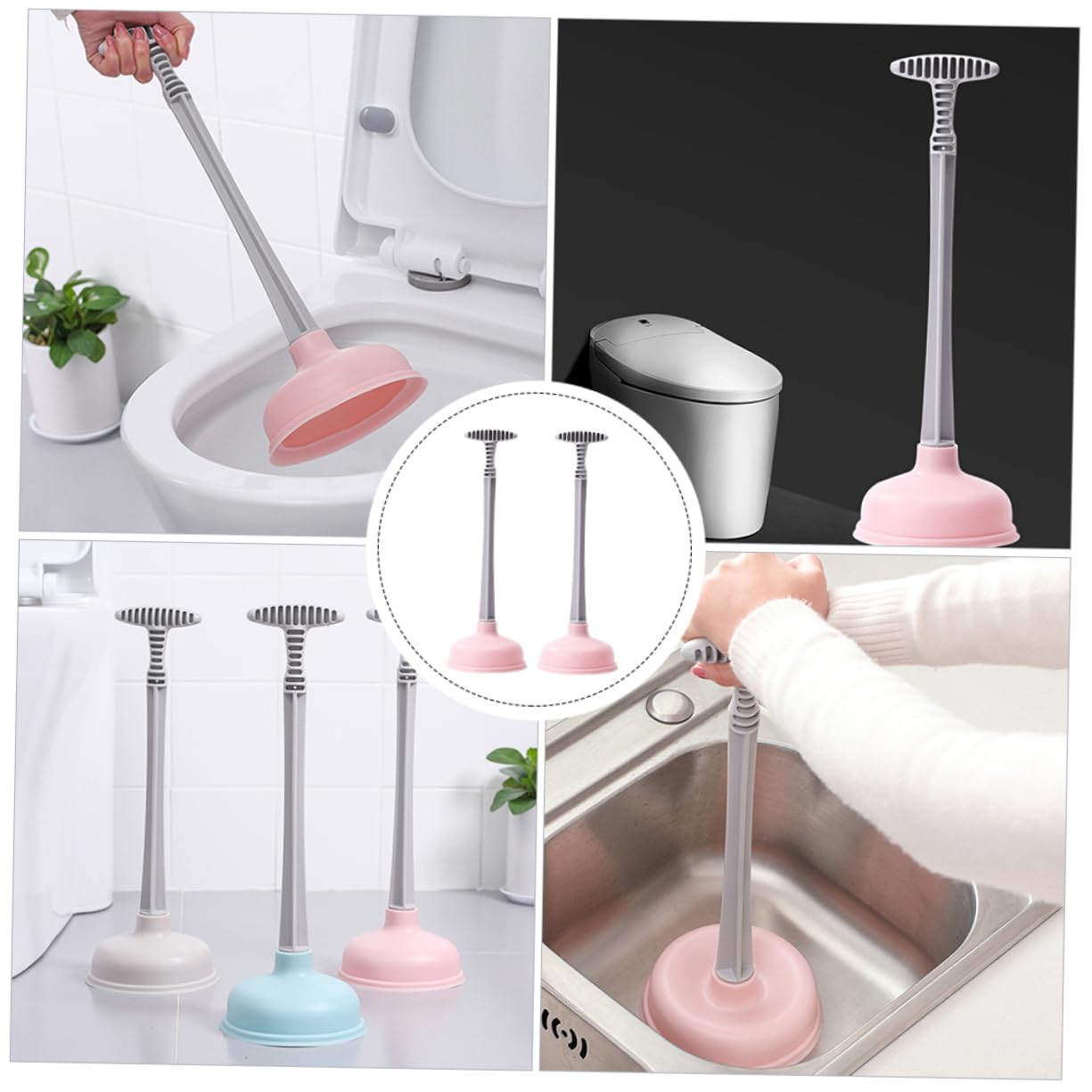 DOITOOL 2pezzi Bastoncini di Aspirazione per WC Soluzioni per Intasare WC Sturalavandini Ventosa per Casa Prodotti per Pulizia delle Fognature