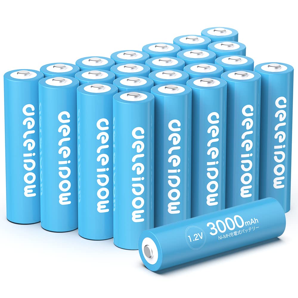 単3充電式電池 充電式ニッケル水素電池 単3形24個セット 大容量3000mAh 约1200回循環使用可能 環境保護 自然放電抑制