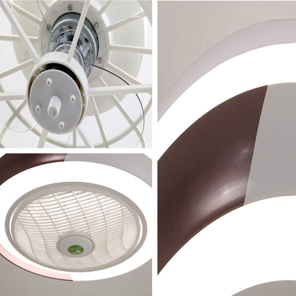 Fan Plafoniera Per Bambini 60W Creativa Moderna Plafoniera 3000-6500K LED Dimmerabile Ventilatore A Soffitto Con Illuminazione E Telecomando Silenzioso Vivaio Camera Da Letto Soggiorno,Marrone