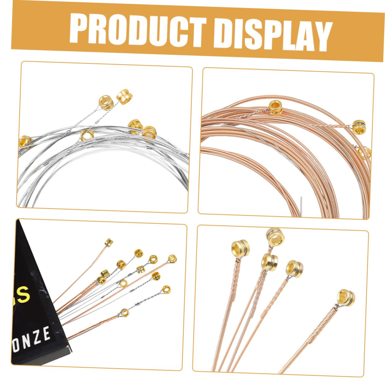 Yardwe 12pcs Phosphor Bronze Strings for Guitar Replacement Easy Install Acoustic Guitar Accessories Pack