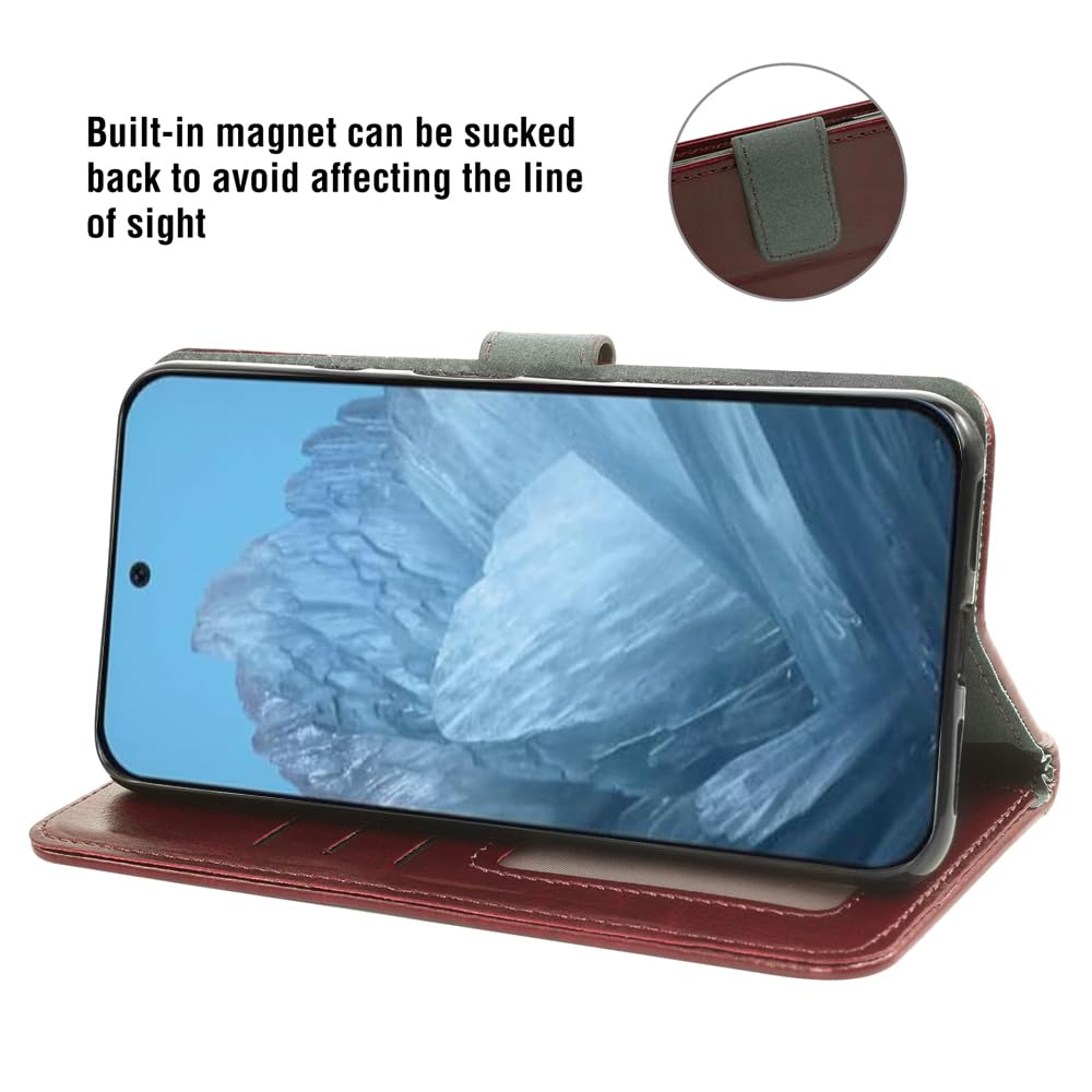 Asuwish Phone Case For Google Pixel 9/9 Pro 5G Wallet Cover With Tempered Glass Screen Protector And Leather Flip Credit Card Holder Stand Flower Folio Cell Accessories Pixel9 9Pro Nine Women
