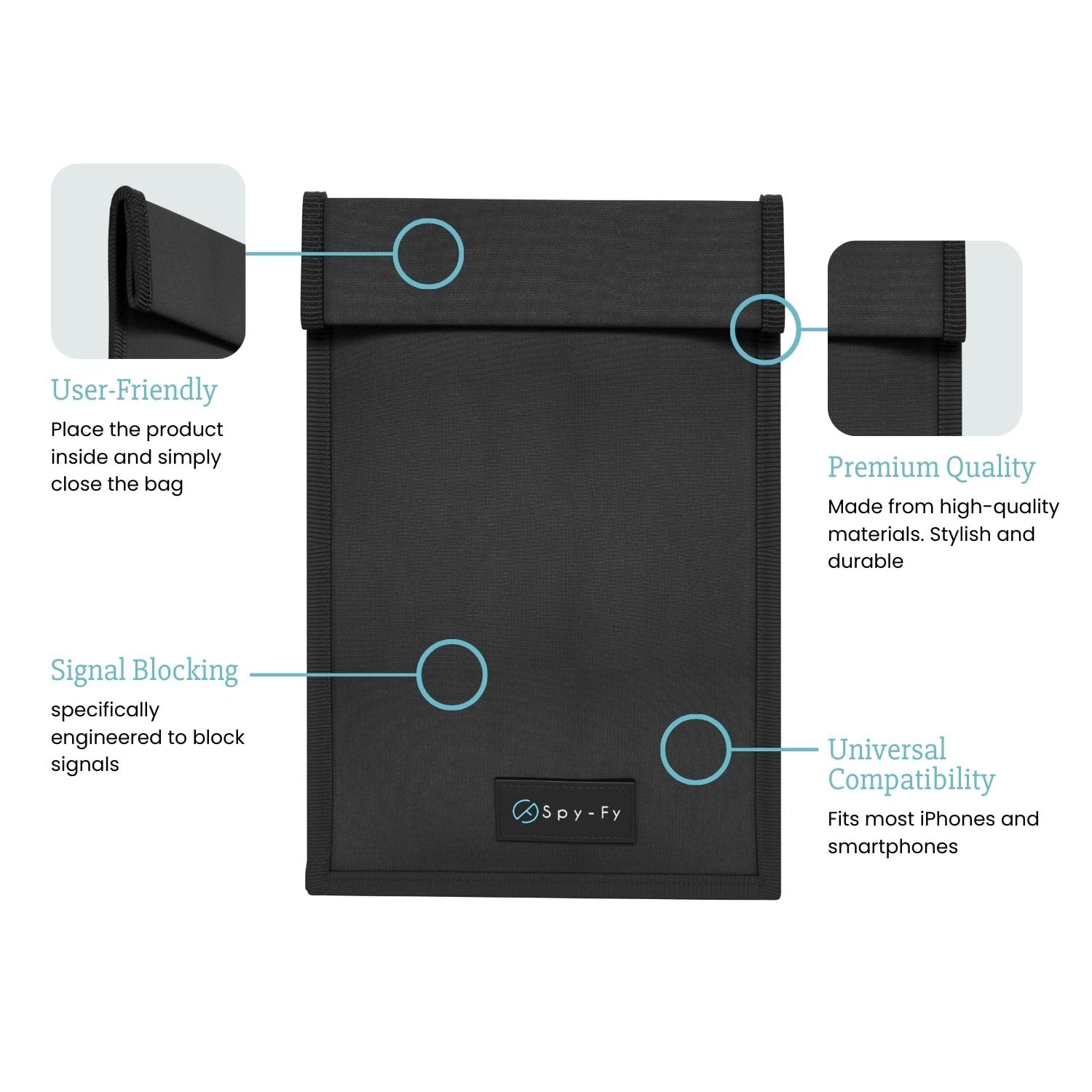 Faraday Bag Handy 19 x 11 cm Strahlenschutz für Handyhüllen iPhones Smartphones
