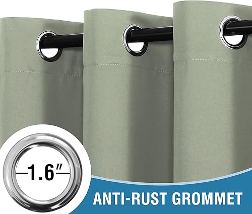 Miniatura 5 de H.VERSAILTEX Cortinas de patio 100% opacas, con aislamiento térmico para puertas correderas, paneles de ventana extra anchos, cortinas de bloqueo de