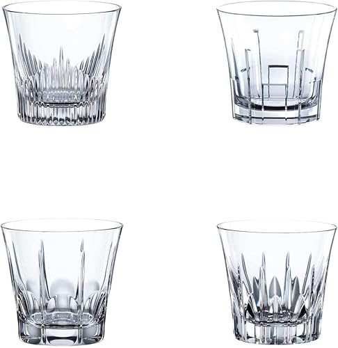Nachtmann Classix - Juego de 4 vasos dobles antiguos, 11 onzas, vasos de cóctel Lowball de cristal hecho en Europa, aptos para lavavajillas, juego