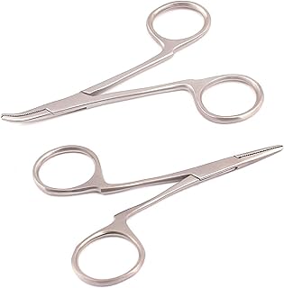 Precise Canada: Set of 2 Mini Non-Locking Hemostat Straight & Curved for Ear Care