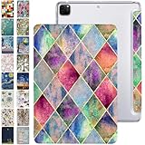 DuraSafe Cases Para iPad Pro 12,9 pulgadas 5. 4. [Pro 12.9 4 5 Generation 2020 2021] A2378 A2461 A2379 MHNR3FD/A MHNT3FD/A MY3K2FD/A MY3J2FD/A Printed PC Lightweight Clear Back Cover - Diamond Grid