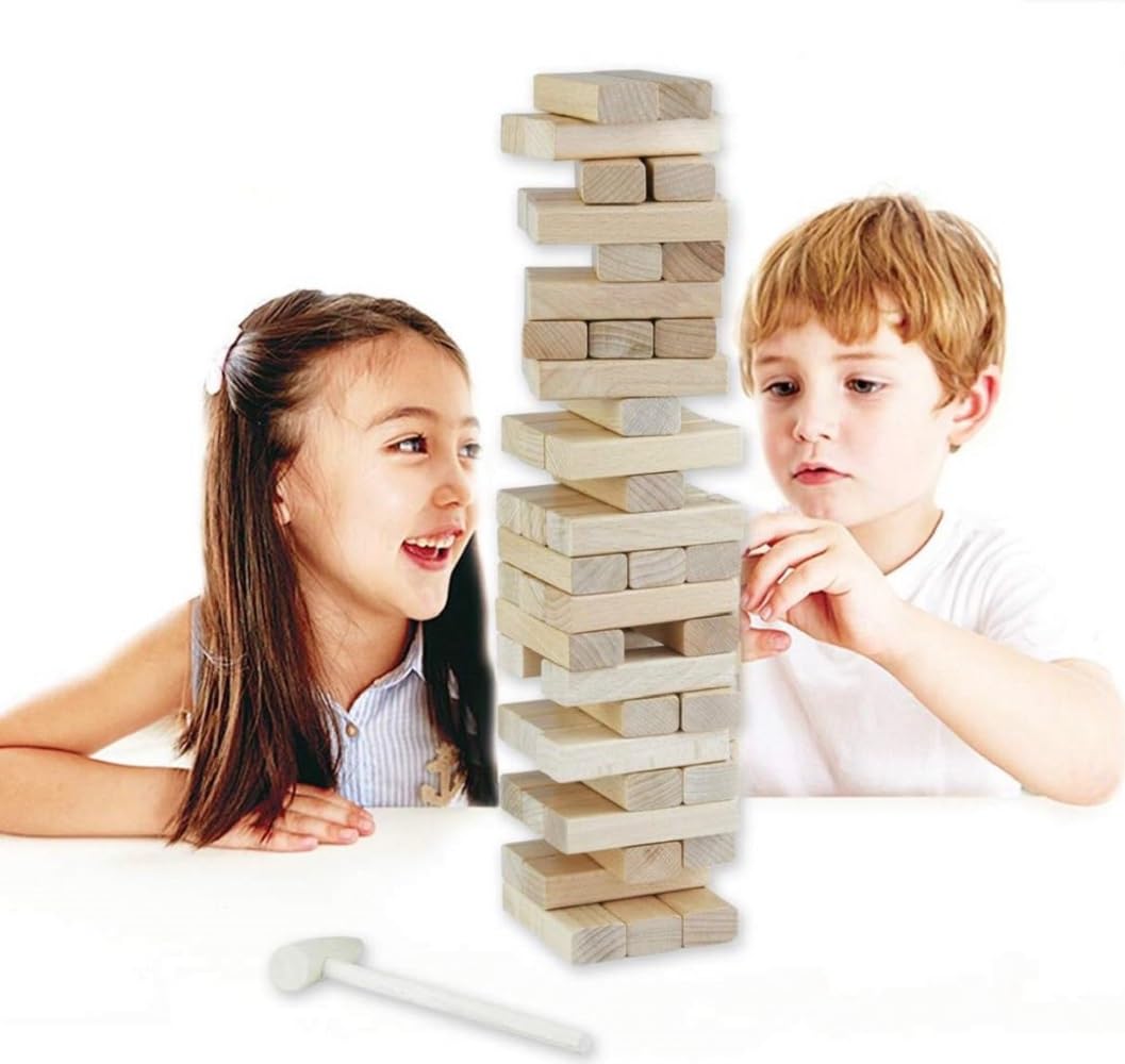 2PC Mini Wooden Hammer for Classic Stacking Tower Games/WoodenJenga - Small Hammer Accessory for Wood Block Games, Tabletop Fun, Ideal for Family & Kids, Perfect for Block Removal & Game Enhancement