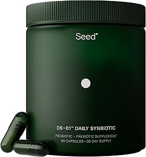 Seed DS-01 Daily Synbiotic - Prebiotic and Probiotic (60 Capsules) - 53.6 Billion AFU - Digestive Health, Gut Health, and ...