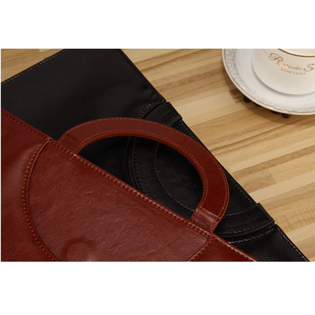 JFDBGU Multi-Funzione di Cartella, Vendite Clip Zipper Bag Portatile Folder Manager con calcolatrice di Misura Camera di Clip(Brown)