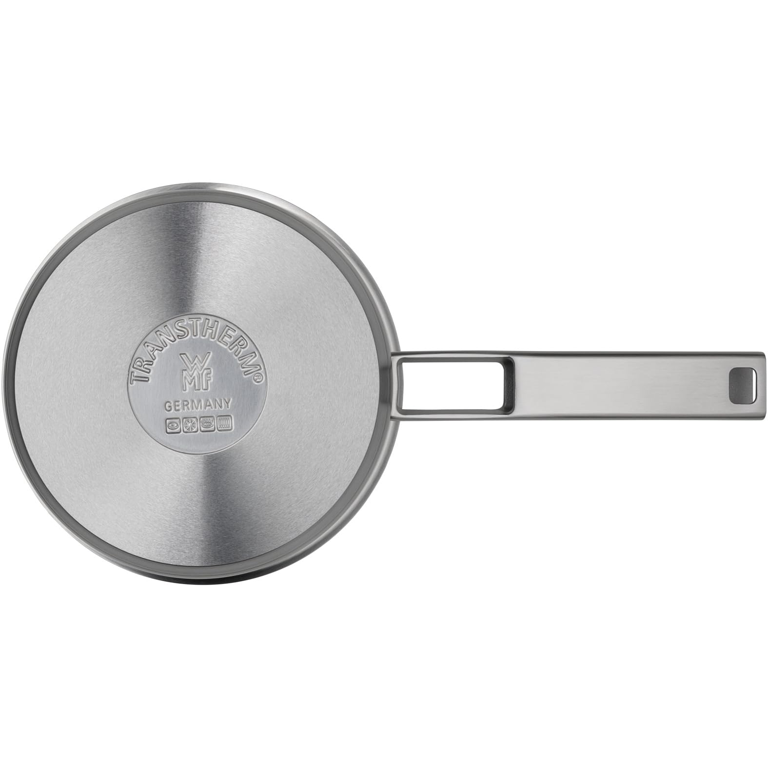 WMF Ultimate Cool Stielkasserolle 16cm mit Deckel, Kochtopf klein 1,4l, Milchtopf Induktion, Cromargan Edelstahl matt, unbeschichtet, Induktions Topf mit Innenskalierung, spülmaschinengeeignet