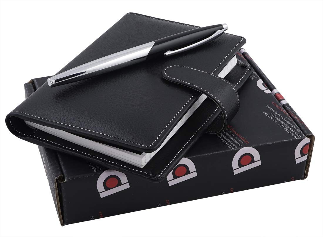 COI Pocket Black Business Diary/Designer Faux Leather Daily Day Planner ...