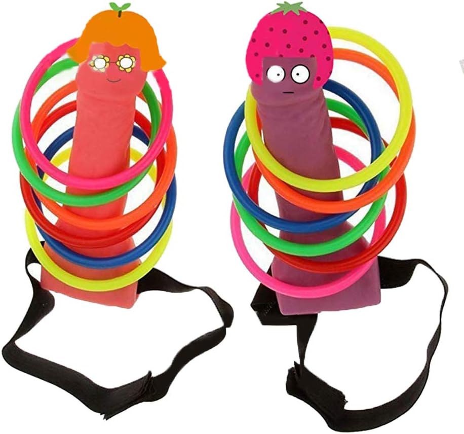 zuoshini Ring Toss Game Kit Dick Ring Toss Game for Bachelorette Party 2 Sets Bachelorette Party Favor Night Out Hen Ring Toss Games Novelty Toys : Home & Kitchen
