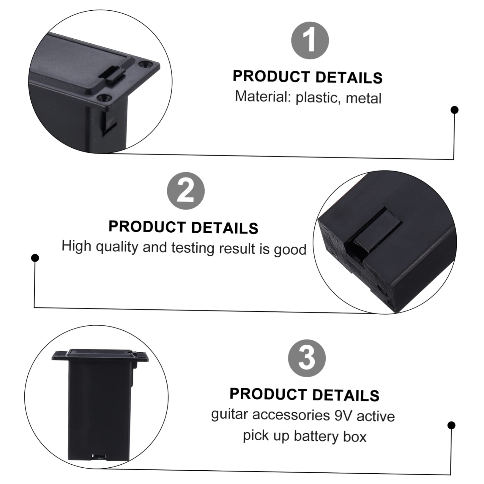 Totority Guitar Battery Compartment Active Bass Battery Box Durable Material No Metal Included