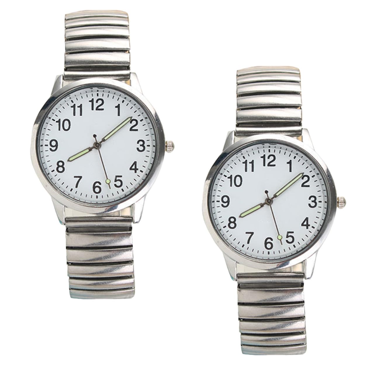 Hemobllo 2pezzi Orologio Da Polso Al Quarzo Classico Orologio Alla Moda Regalo Per Familiari e Amici