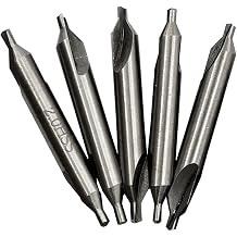 5 Pieces Center Drill Bits Set,High Speed Steel 60-Degree Angle Center Drill Bits for Metalworking Size 2.05pcs 2mm