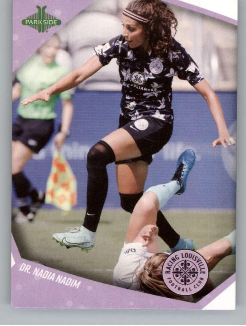 2022 Parkside NWSL National Women's Soccer League #42 Dr. Nadia Nadim Racing Louisville FC Official Soccer Trading Card in Raw (NM or Better)