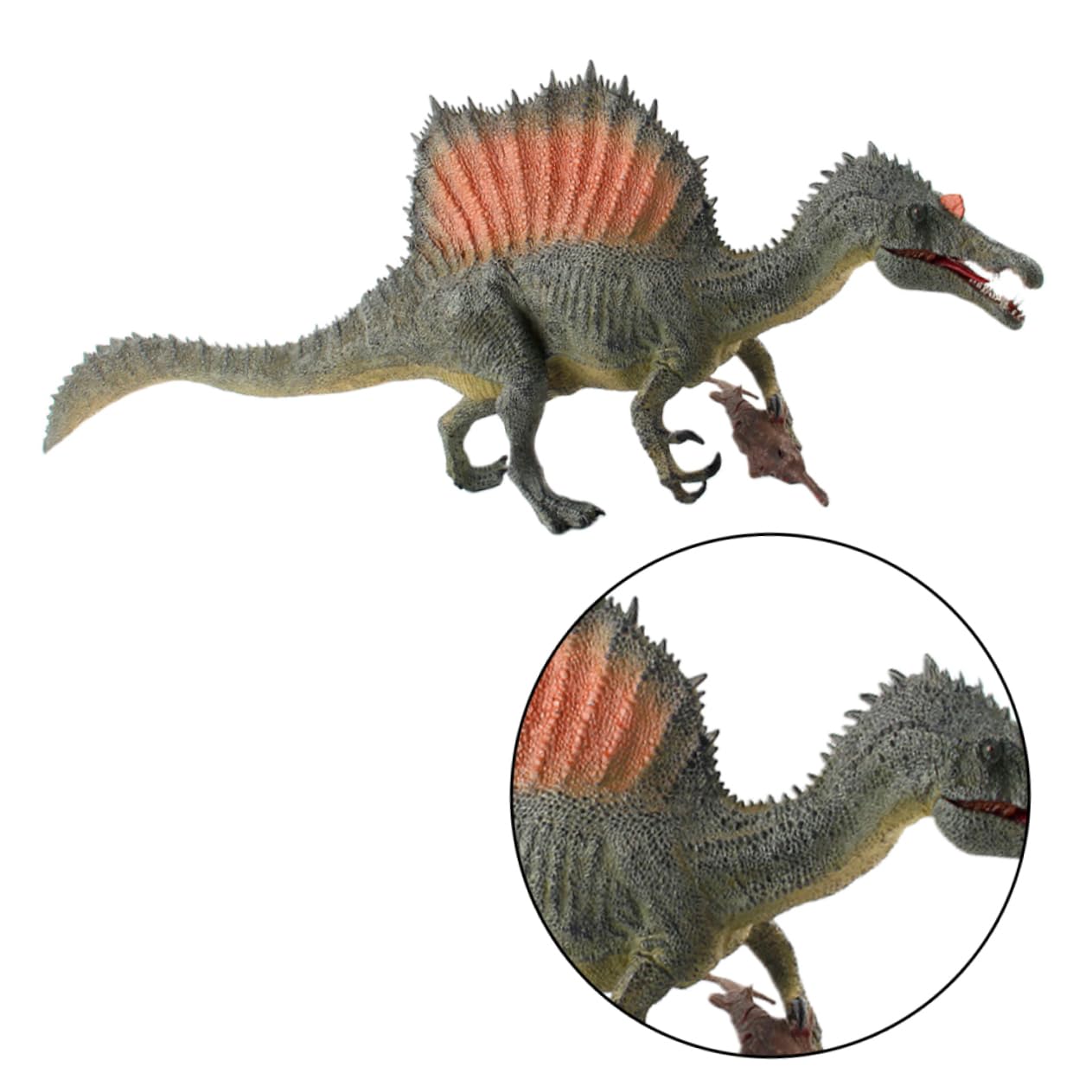 Beaupretty Figura Realistica di Spinosauro, Dinosauro in Plastica Mascella Mobile, Decorazione per Scrivania e Casa, Figura Preistorica
