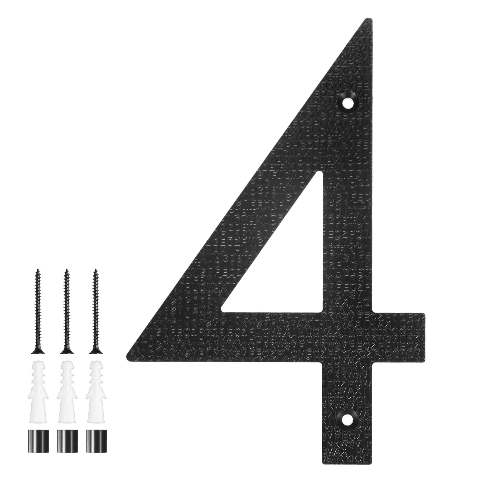 M METERXITY 1-Pack Modern Floating House Numbers for Outside, 8 Inch ABS Matte Black Large Address Numbers Floating Mount with Nail Kits for Door/Street/Outdoors [Digit 4]