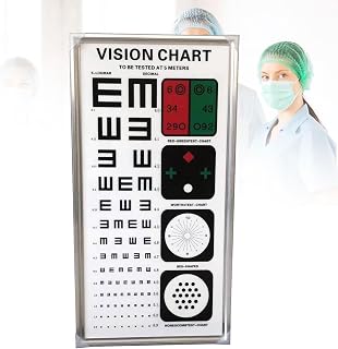 Caja de luz LED for tabla optométrica, tabla optométrica multifuncional ultrafina en forma de E de 5 m con marca de visión roja y verde y marca de visión for astigmatismo, fuente de luz constante