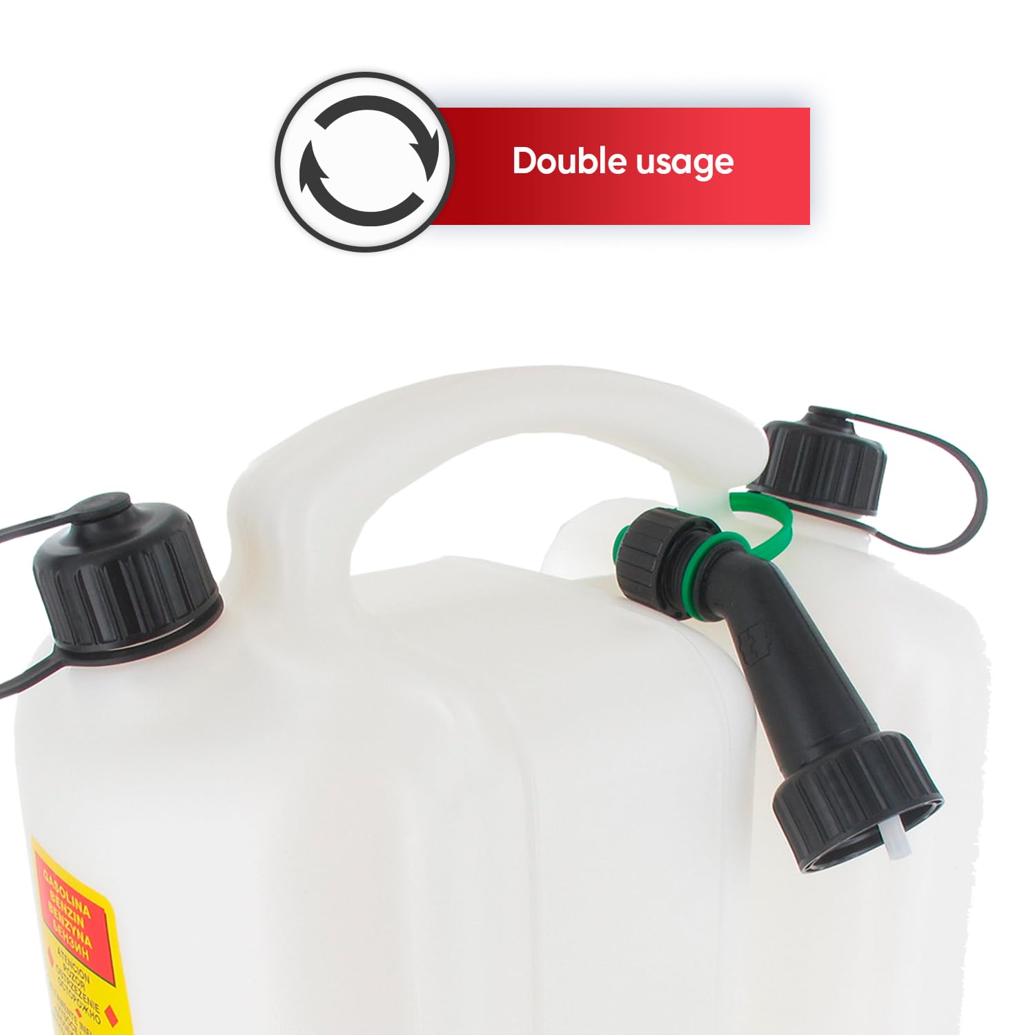 TECOMEC - Jerrican 3L + 6L- Jerrican Plastique Double Usage avec Bec Verseur - Norme UN Pour Transport de Matières Dangereuses