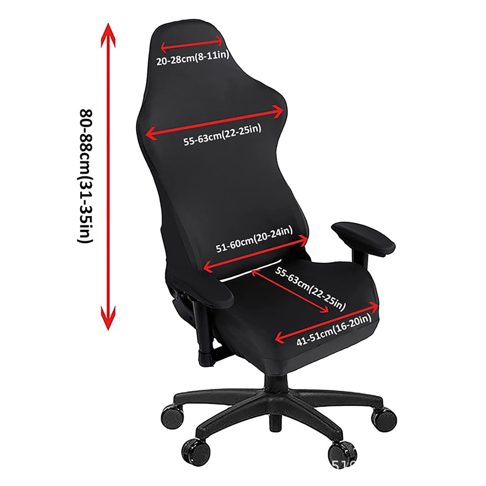 Gaming-Stuhlbezug,Elastische Atmungsaktive Dehnbare Gaming-Stuhlhussen Mit Armlehne,rutschfeste Schonbezüge Computer Büro Rennsitze Stuhl Bezug(O)