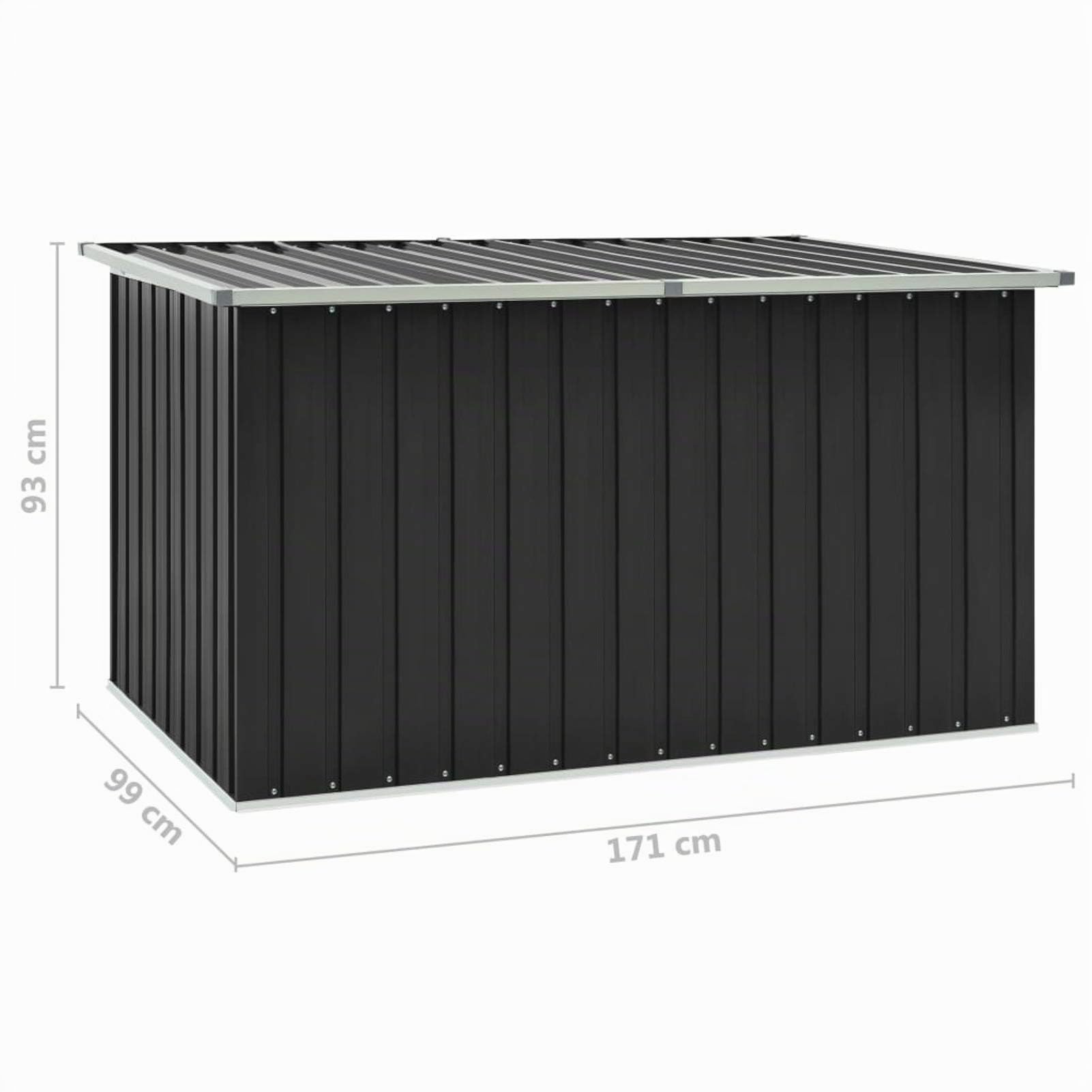 Festnight Gartenbox Wasserdicht Groß Metall Auflagenbox XXL Garten Aufbewahrungsbox Draußen Kissenbox Gerätebox Gartentruhe Terrasse Balkon Outdoor Indoor, Anthrazit 171x99x93 cm