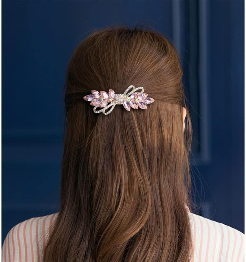 ヘアクリップ 弓 頭飾り ヘアクリップ 女性気質 ヘアカード バックヘッド スプーンクリップ ヘアアクセサリー (Color : C