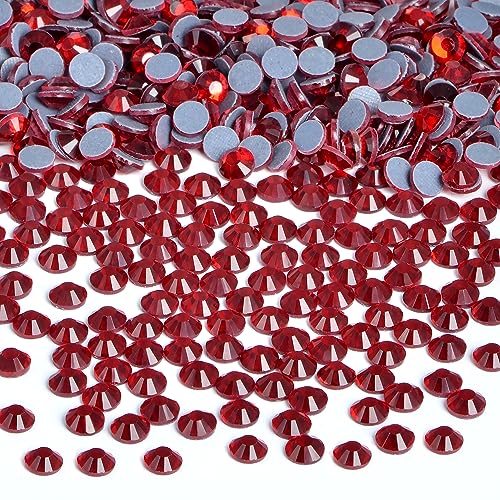 Image of Bymitel Hotfix Crystal Rhinestones Round Gems Iron on DIY Jewelry Making Flat Back for Crafts,Siam, 1.6mm(SS4 /2880pcs)