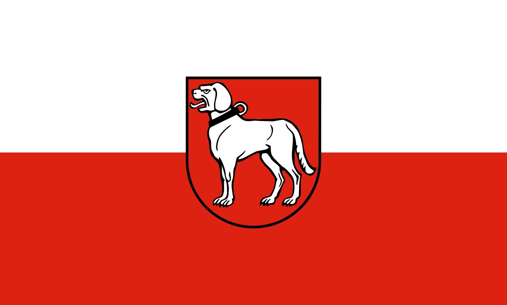 Grand drapeau paysage Brackenheim 1.35m² pour pavoisement extérieur et mât de mairie