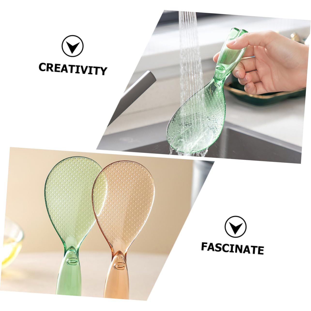 Cabilock Rice Serving Spoon Non-stick Paddle Lightweight Kitchen Rice Spoons Set Easy to Clean