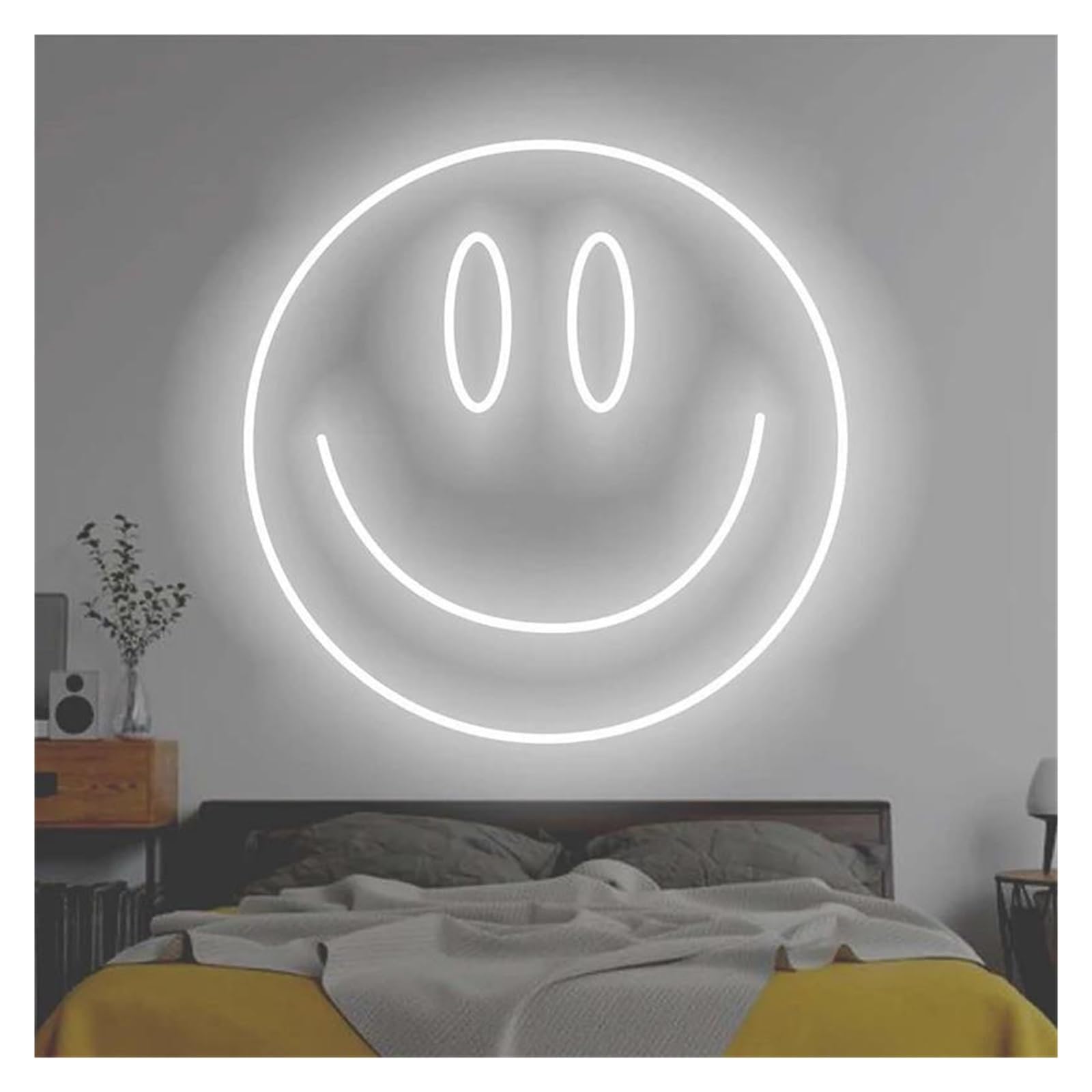 Lemst F Signs Lamp Smile Ace Neon Signs Usb Powered Adjustable Brightness Round Ace Neon Lights, Suitable Or Bistro Party Decor 20Cmx20cm(F)