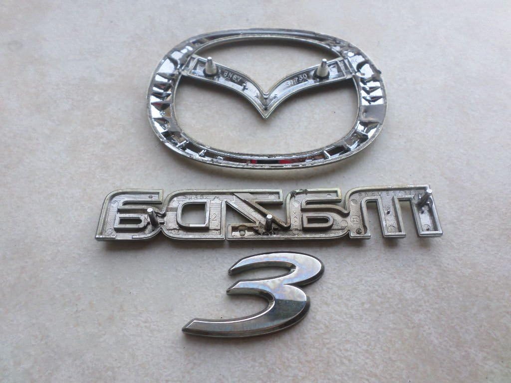 Amazon 05 09マツダ3リアトランククロームエンブレムbn8 V 51 730ロゴbn8 V 51 710ネームプレートステッカースクリプトのセット3 Ornaments エンブレム 車 バイク