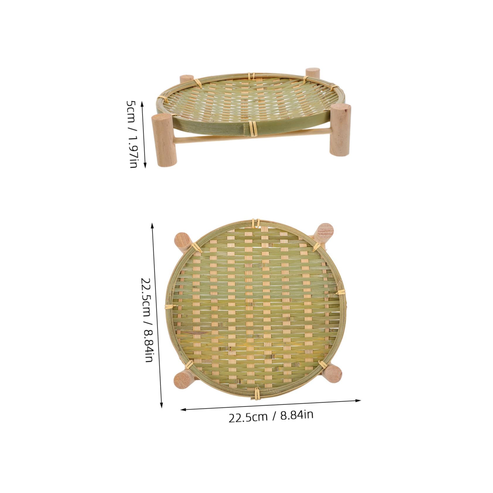 Cabilock 1 Set Woven Snack and Fruit Serving Basket with Wood Stand Design for Hotels Restaurants and Home Use for Bread Baking and Displaying Treats