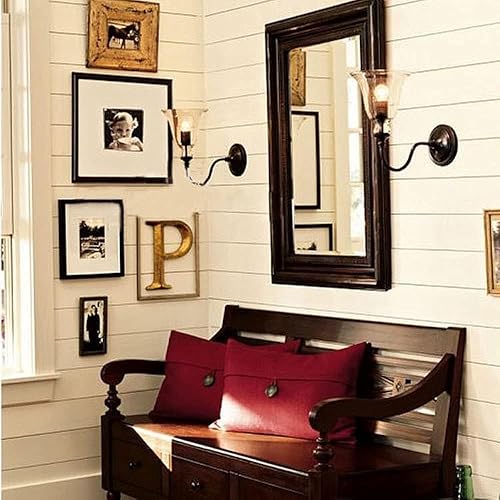 Miniatura 4 de Aplique industrial de pared de metal negro con pantalla de vidrio transparente Edison Vintage E26 E27 Base de iluminación para la sala de estar